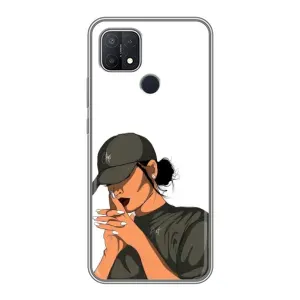 Силіконовый Чохол на OPPO A15s з картинкой Модных девушек (У зеленому)