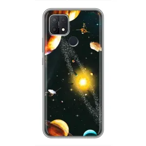 Чехол (ТПУ) с планетами на OPPO A15s (Вид с космоса)