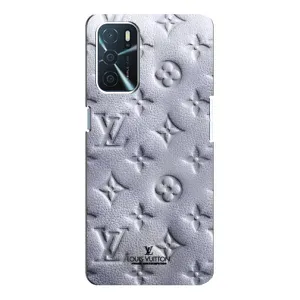 Текстурный Чехол Louis Vuitton для Оппо А16 (Белый ЛВ)