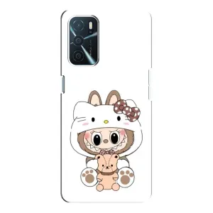 Чохол з принтом Лабубу для Oppo A16 (Білий Лабубу)