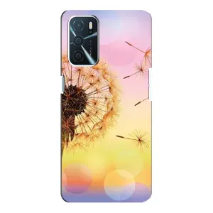 Силиконовый Чехол с одуванчиками на Oppo A16 (Цветок-одуванчик)