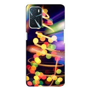 Чехол Новогодняя Елка на Oppo A16 (Гирлянды)