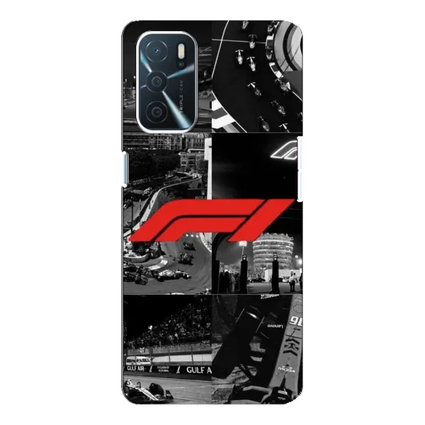 Чехол с рисунком «Коллаж Формула 1» для OPPO A16 Чехол с рисунком «Коллаж Формула 1» для OPPO A16