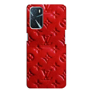 Текстурный Чехол Louis Vuitton для Оппо А16 (Красный ЛВ)