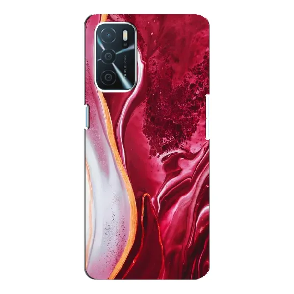 Чехол с рисунком «Красный мрамор» для OPPO A16 Чехол с рисунком «Красный мрамор» для OPPO A16