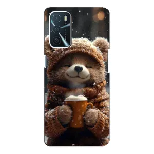 Друкований чохол 'Звірята з кавою' для Oppo A16 (Ведмедик з кавою)