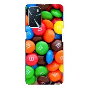 Чохол з зображенням смачної їжі для Oppo A16 (Різнокольорові M&M'S)