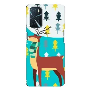 Силіконовий бампер з картинкою звірів для Oppo A16 (Олень із шарфом)