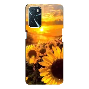 Чехол с Цветами для Oppo A16 (поле подсолнухов)