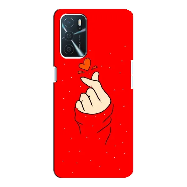 Чехол с рисунком «Сердце на красном» для OPPO A16 Чехол с рисунком «Сердце на красном» для OPPO A16