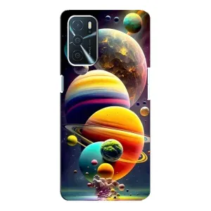 Чехол (ТПУ) с планетами на Oppo A16 (Солнечна система)