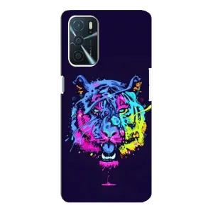 Силіконовий бампер з картинкою звірів для Oppo A16 (Тигр-Арт)
