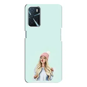 Силиконовый Чехол на Oppo A16 с картинкой Стильных Девушек (В шапке)