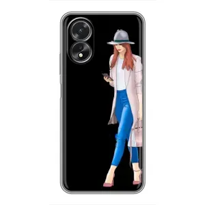 Чехол с картинкой Модные Девчонки Oppo A17 (Девушка со смартфоном)