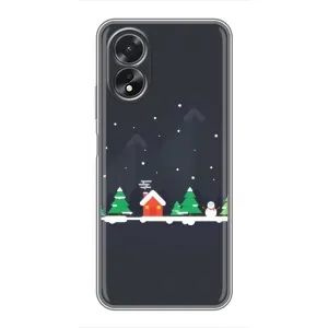 Силиконовый бампер на рождество для Oppo A17 (Город зимний)