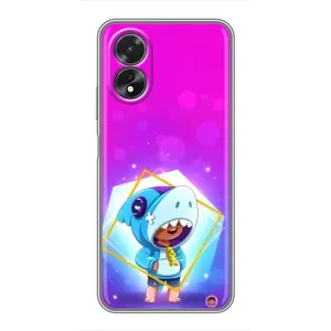 Чохол Бравл Старс для Oppo A17 (Леон у костюмі Акули)