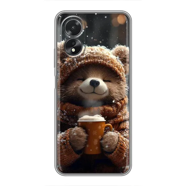 Чехол с рисунком «Медвежонок с кофе» для OPPO A17 Чехол с рисунком «Медвежонок с кофе» для OPPO A17