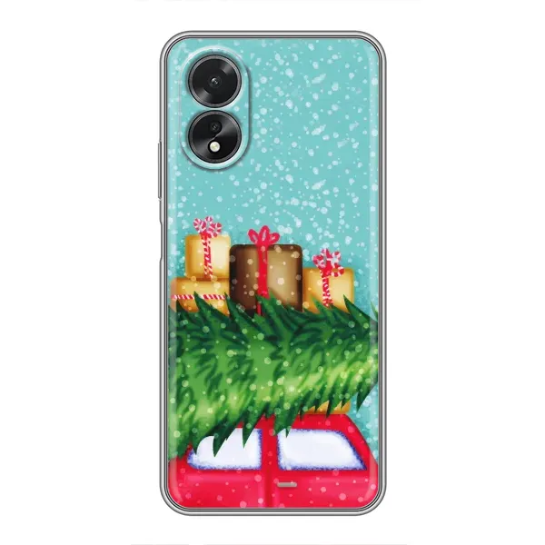 Чехол с рисунком «Новогодние подарки» для OPPO A17