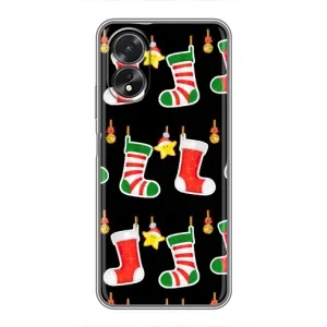 Силиконовый бампер на рождество для Oppo A17 (Рождественские подарки)