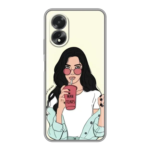 Чехол с рисунком «С напитком» для OPPO A17 Чехол с рисунком «С напитком» для OPPO A17
