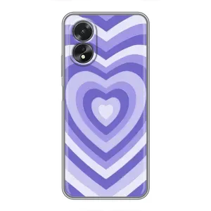 Чохли з тематикою "Маленькі Сердчеки" на Oppo A17 (Серце фіолет)