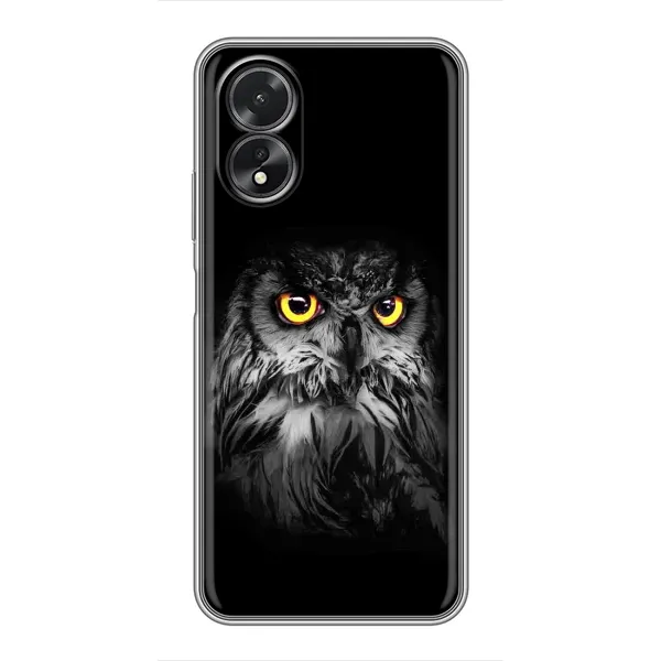 Чехол с рисунком «Сова на чёрном» для OPPO A17 Чехол с рисунком «Сова на чёрном» для OPPO A17
