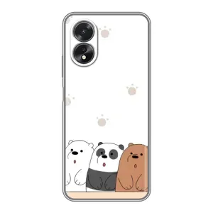 Чехлы с изображением разных животных для Oppo A17 (Удивленные медвеженки)