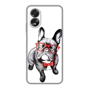 Бампер для Oppo A17 с картинкой "Песики" (В очках)