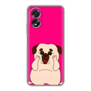 Чехол (ТПУ) Милые собачки для Oppo A17 (Веселый Мопсик)