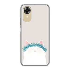 Чехол на тематику: Коты для OPPO A17k (Белый котик)