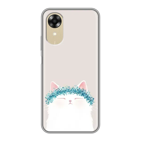 Чехол с рисунком «Белый котик» для OPPO A17k Чехол с рисунком «Белый котик» для OPPO A17k