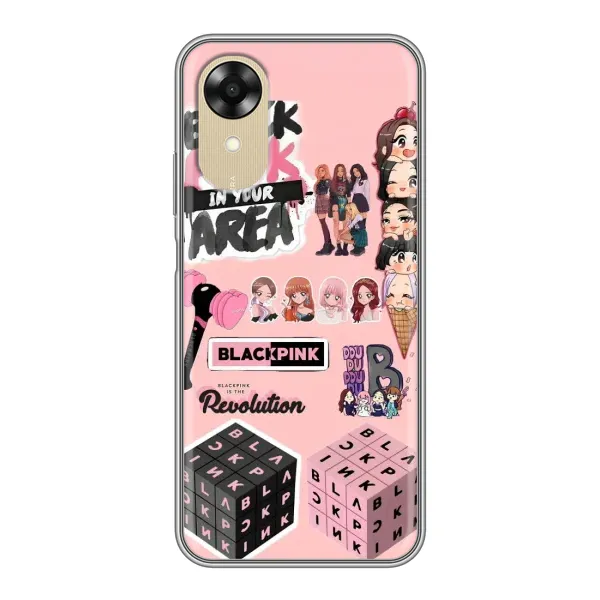 Чехол с рисунком «BLACK PINK коллаж» для OPPO A17k