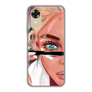 Силиконовый Чехол на Oppo A17k с картинкой Стильных Девушек (Девушка и ресницы)