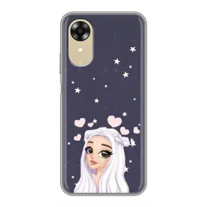 Чехол Стильные девушки на Oppo A17k (Девушка и сердечки)