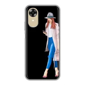 Чехол с картинкой Модные Девчонки Oppo A17k (Девушка со смартфоном)