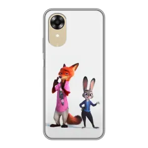 Силиконовый чехол с принтом Зоотрополіс для Oppo A17k (Джуди и Ник)