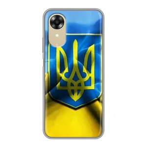 Чехол с картинкой (Патриотический ГЕРБ) на Oppo A17k (Герб и Флаг Украины)