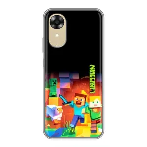 Чехлы для Oppo A17k (Персонажи Майн Крафт) (Герой Майнкрафт)
