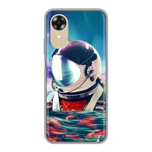Силиконовый Чехол с принтом "Космонавты" на Oppo A17k (Космонавт в воде)