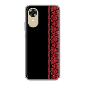 Силиконовый Чехол на Oppo A17k (Красная Вышиванка)