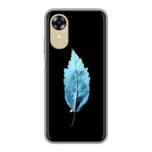 Чохол з картинками на чорному фоні для Oppo A17k (Листя)