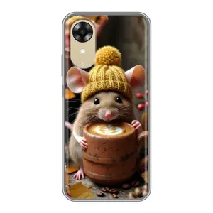 Печатный чехол «Зверята с кофе» для Oppo A17k (Мышка с кофе)