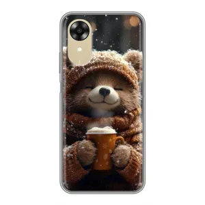 Печатный чехол «Зверята с кофе» для Oppo A17k (Медвежонок с кофе)