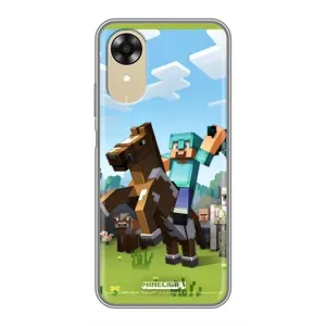 Чехлы для Oppo A17k (Персонажи Майн Крафт) (На коне)