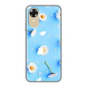Чохол з Квітами для Oppo A17k (ромашки на блакитному)