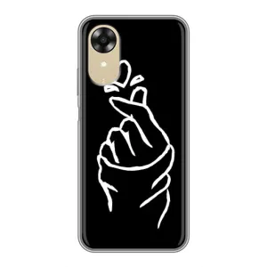 Чохол (Знак сердечка) для Oppo A17k (Сердечко на чорному)
