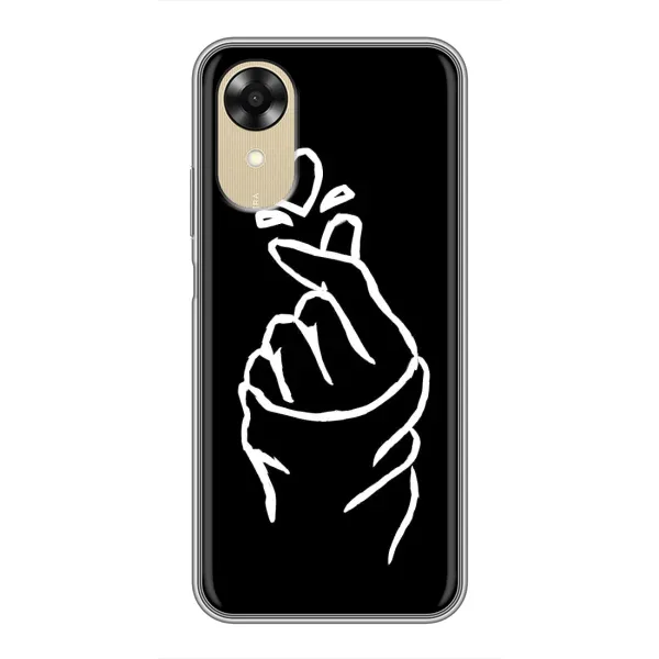 Чехол с рисунком «Сердце на черном» для OPPO A17k Чехол с рисунком «Сердце на черном» для OPPO A17k