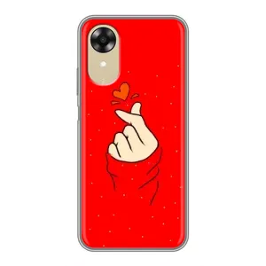 Чохол (Знак сердечка) для Oppo A17k (Сердечко на червоному)