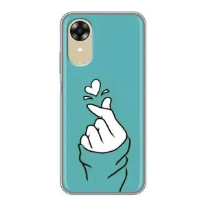 Чохол (Знак сердечка) для Oppo A17k (Сердечко на бірюзовому)