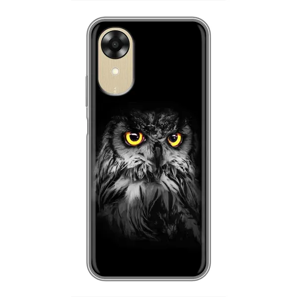 Чехол с рисунком «Сова на чёрном» для OPPO A17k Чехол с рисунком «Сова на чёрном» для OPPO A17k
